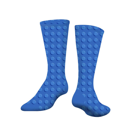 Blue Knit Stud Socks